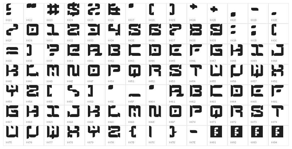 The Messenger Regular Character Map
