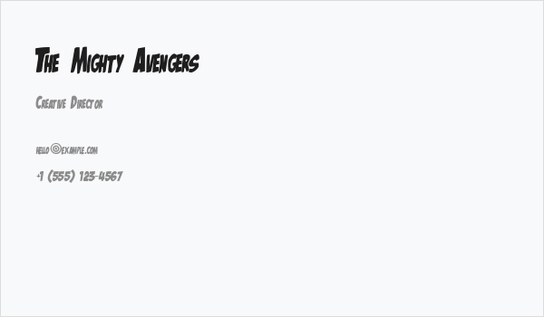 The Mighty Avengers Business Card