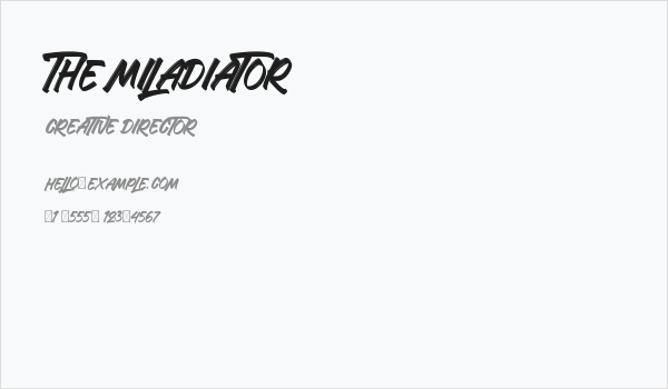 The Miladiator Business Card