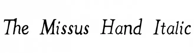The Missus Hand Italic  Frei Schriftart Herunterladen