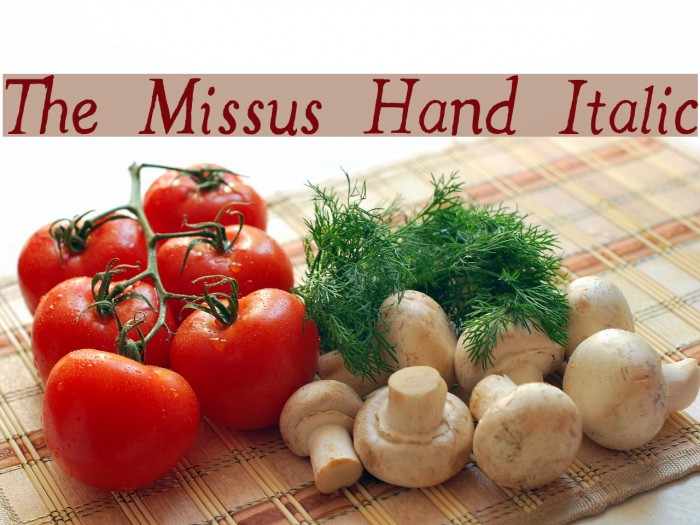 The Missus Hand Italic Font examples