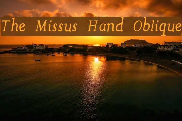 The Missus Hand Oblique Font examples