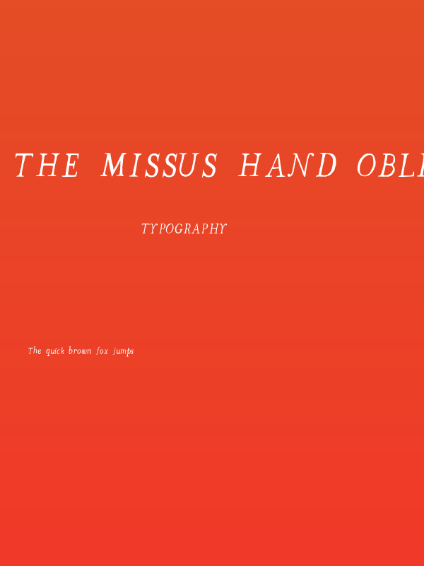 The Missus Hand Oblique Poster