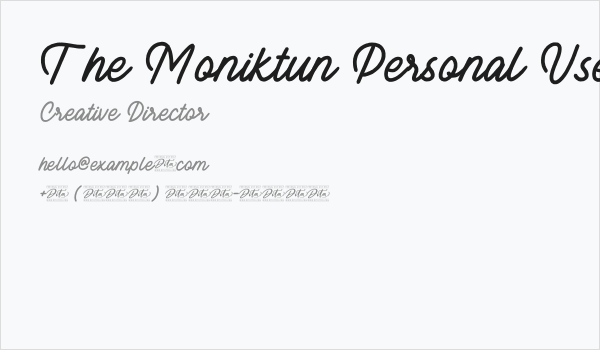 The Moniktun Personal Use Business Card