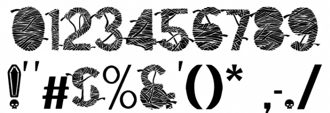 The Mummy R.I.P filling Font OTHER CHARS