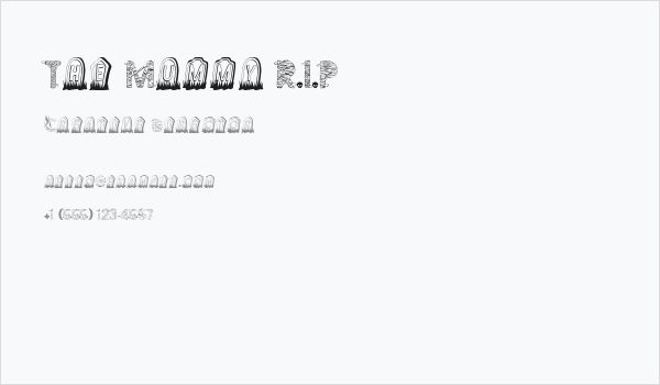 The Mummy R.I.P Business Card