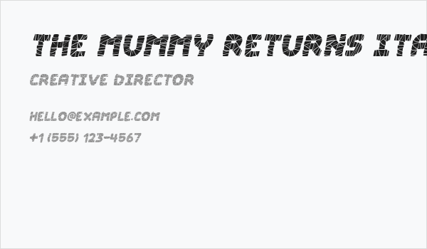 The Mummy Returns Italic Business Card