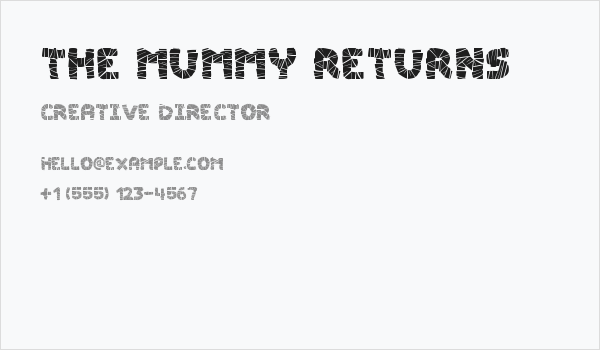 The Mummy Returns Business Card