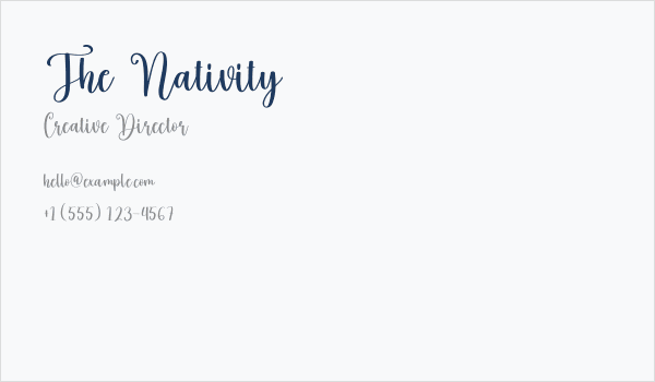 The Nativity Business Card