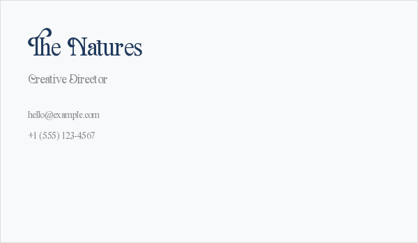 The Natures Business Card