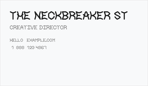 The Neckbreaker St Business Card