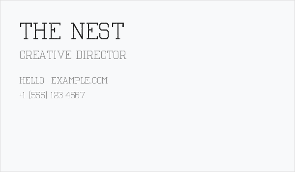 The Nest Business Card