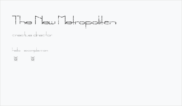 The New Metropolitan Business Card