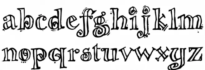 The Nigel FontRegular 字体 小写