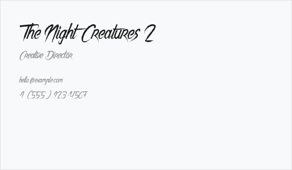 The Night Creatures 2 Business Card