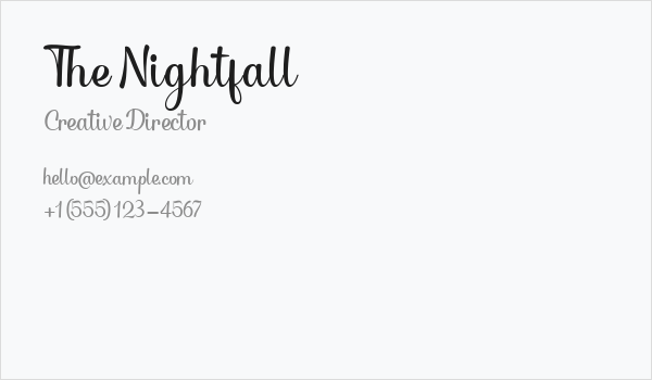 The Nightfall Business Card