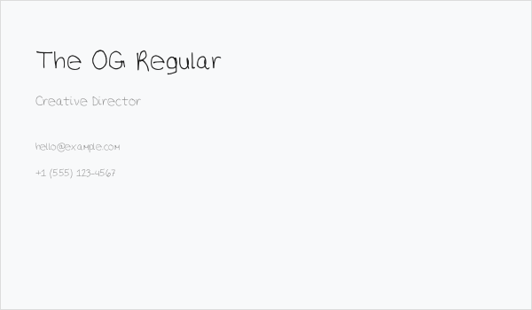 The OG Regular Business Card