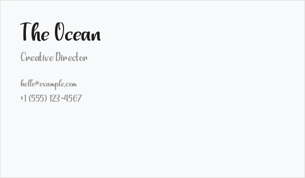The Ocean Business Card