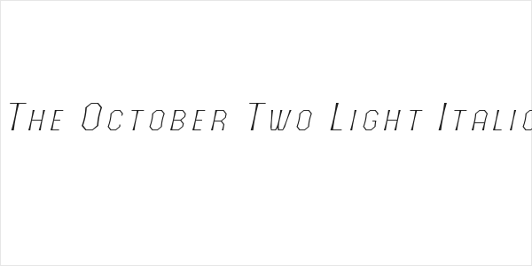 The October Two Light Italic Logo