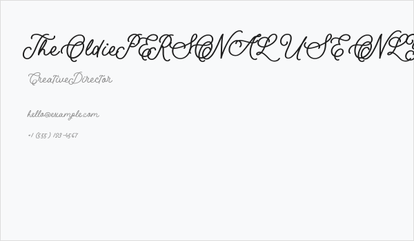 The Oldie PERSONAL USE ONLY Business Card