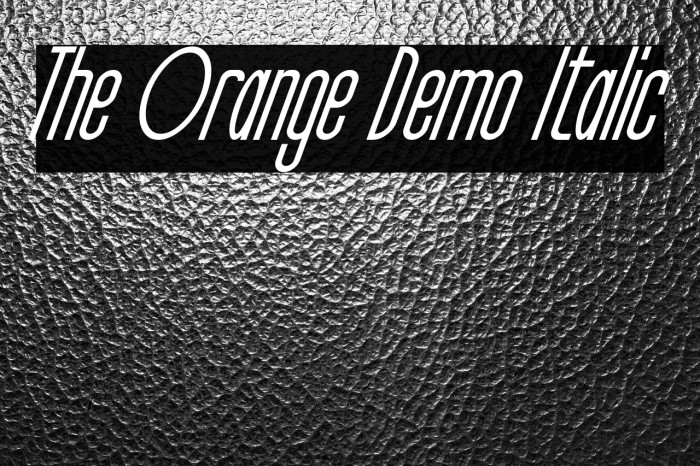 The Orange Demo Italic Example 2