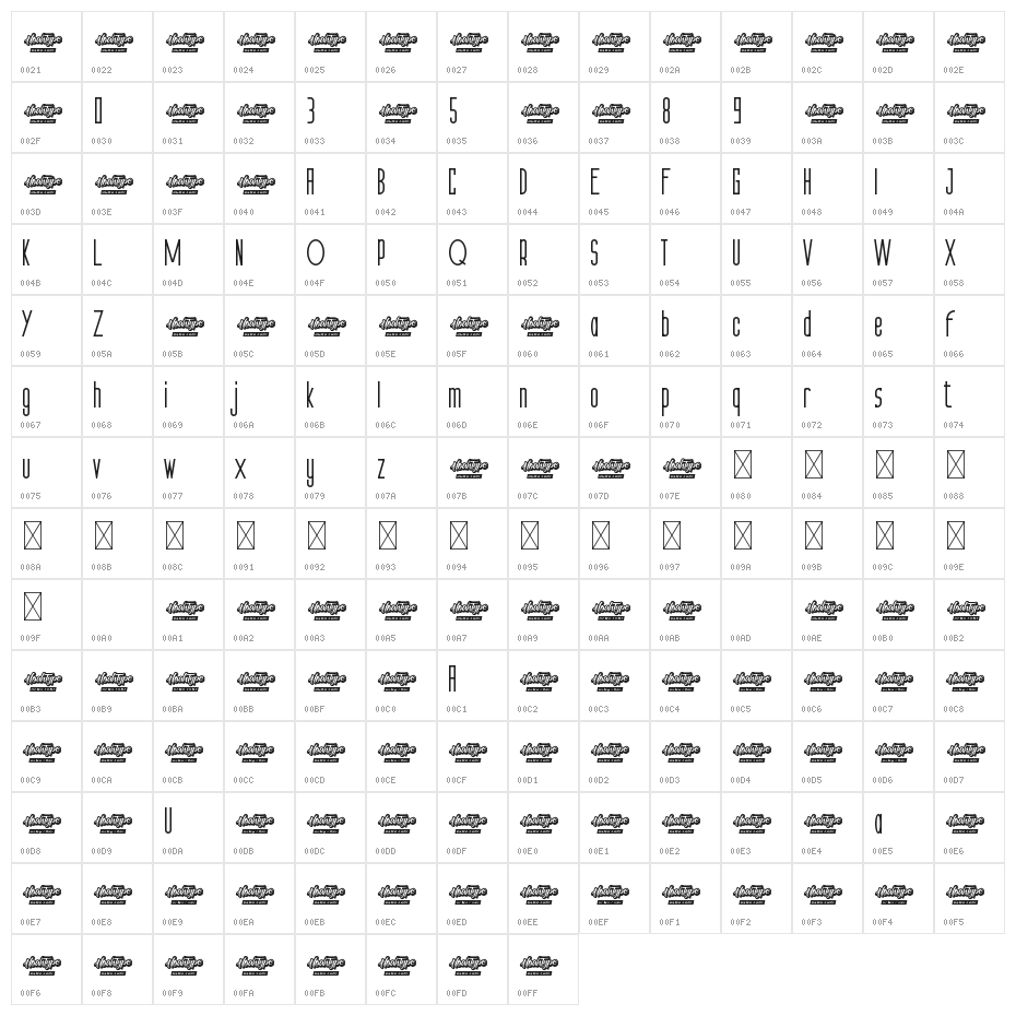 The Orange Demo Character Map