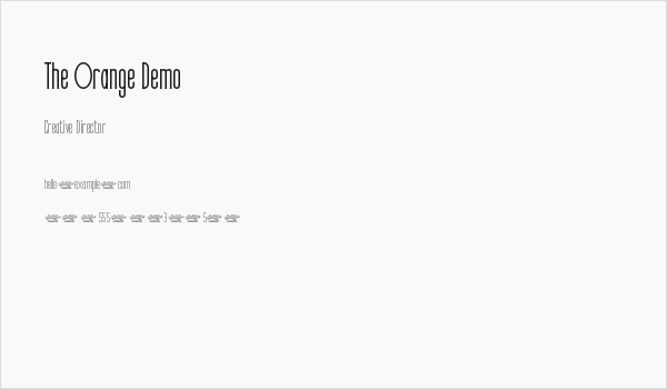 The Orange Demo Business Card