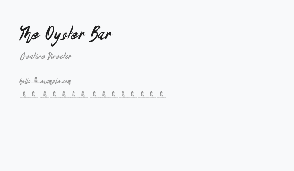 The Oyster Bar Business Card