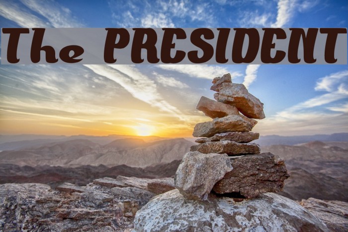 The PRESIDENT Font examples