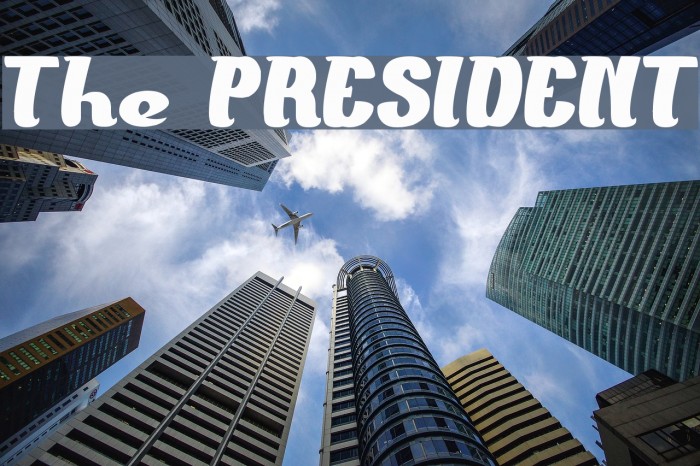 The PRESIDENT Font examples