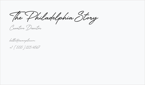 The Philadelphia Story Business Card