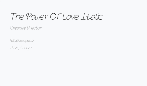 The Power Of Love Italic Business Card