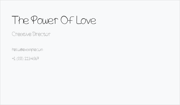 The Power Of Love Business Card