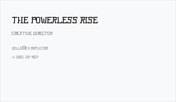 The Powerless Rise Business Card