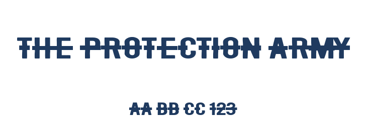 The Protection Army Font Preview