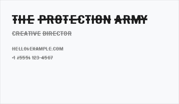 The Protection Army Business Card