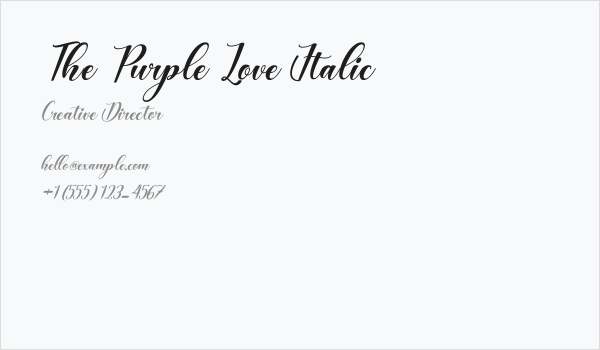 The Purple Love Italic Business Card
