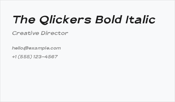The Qlickers Bold Italic Business Card