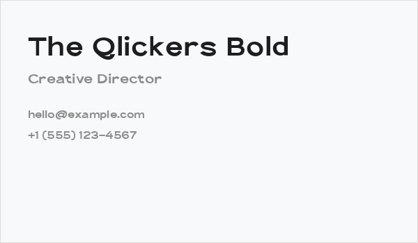 The Qlickers Bold Business Card