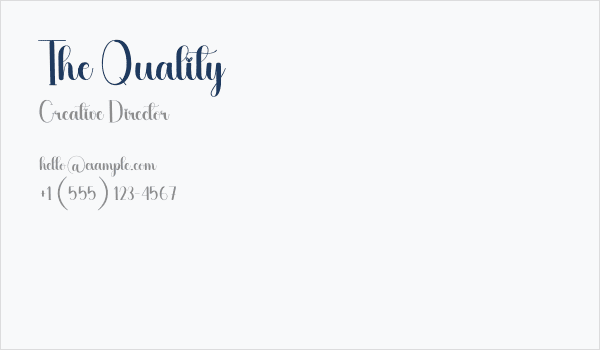 The Quality Business Card
