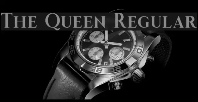 The Queen Regular Font examples