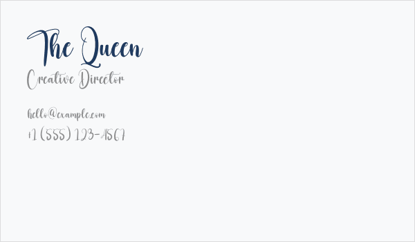 The Queen Business Card