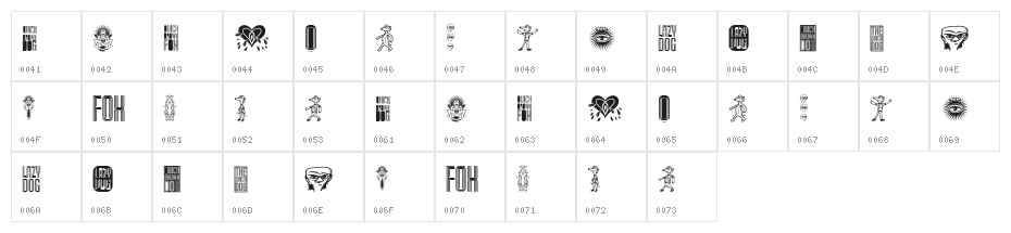 The Quick Dog Regular Character Map