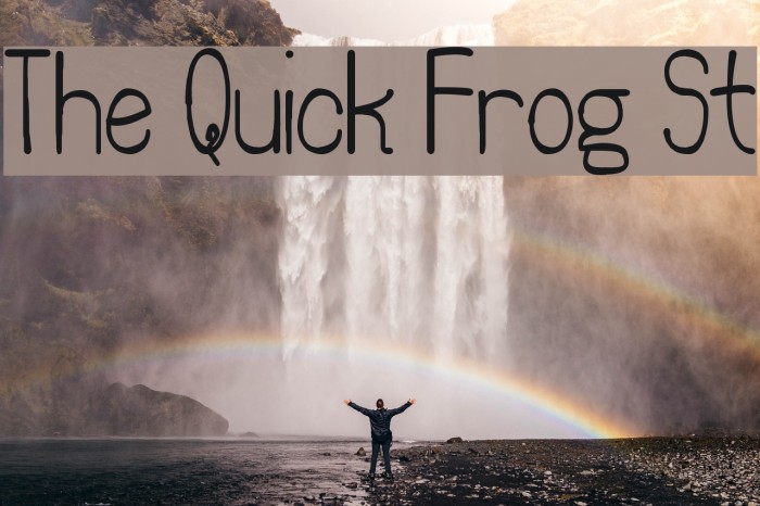 The Quick Frog St Font examples