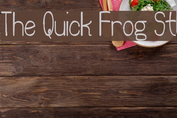 The Quick Frog St Font examples