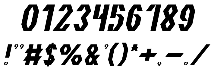 The Quick Italic Font OTHER CHARS