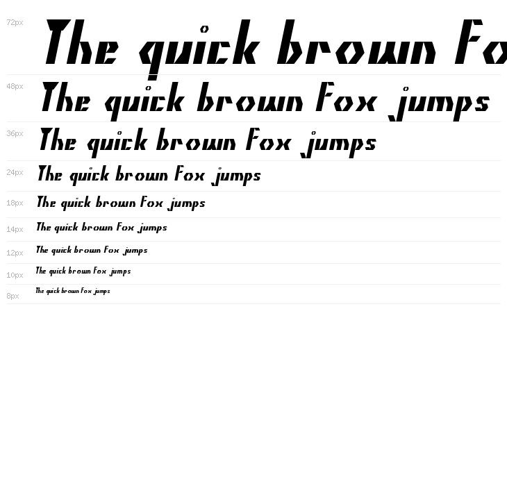 The Quick Italic Waterfall