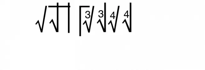 The Radical Sign Schriftart Kleinbuchstaben
