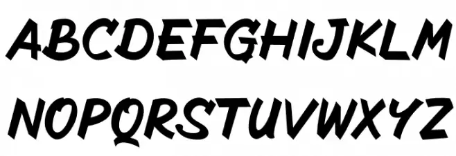 The Radicools Casual Italic 字体 大写