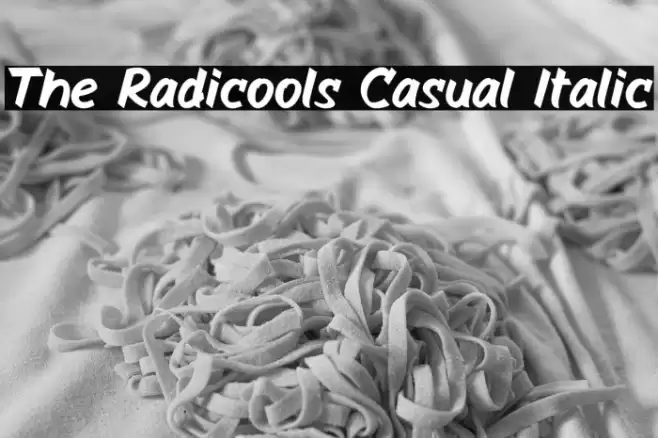 The Radicools Casual Italic Font examples
